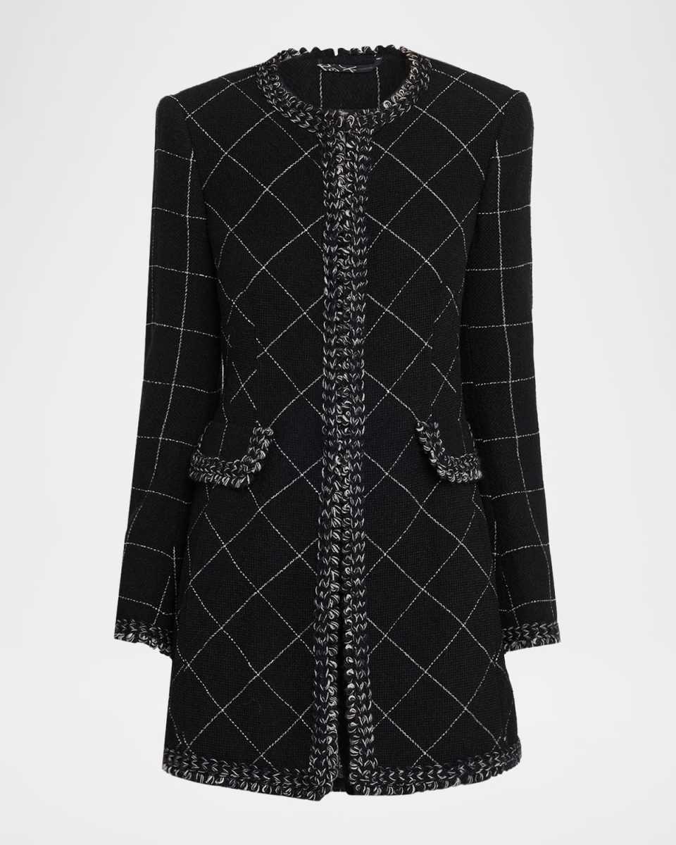 Windowpane Wool Single-Breasted Jacket